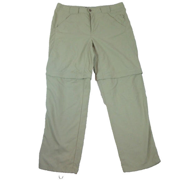 Columbia Convertible Pants‎ Womens Sz 10 Nylon Drawstring Ankles Beige - Picture 1 of 12